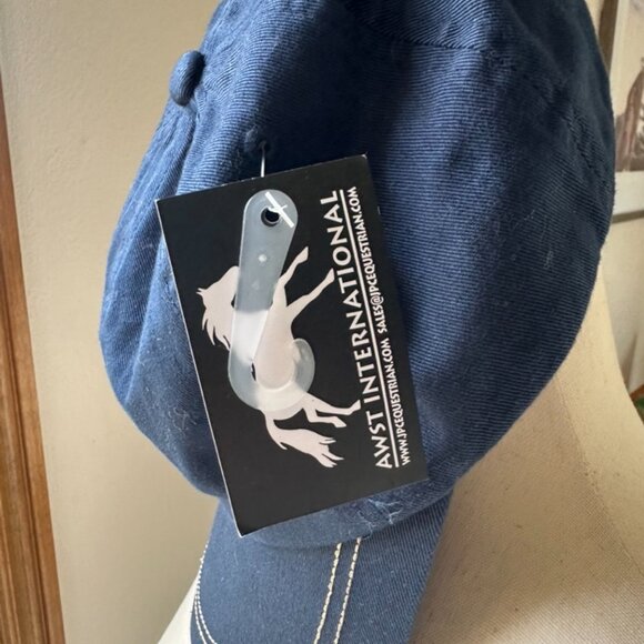 AWST International Horse Baseball Cap, Blue Hat with Tan Horse Embroidery, NWT - Picture 8 of 8